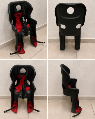Seggiolino bici posteriore bambino/a nero e rosso
