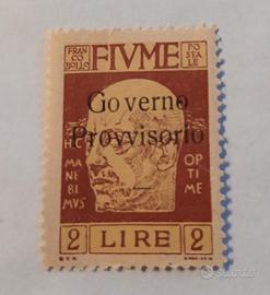 Fiume 1929- govverno provisorio- 2 lire*
