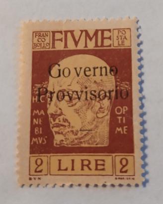 Fiume 1929- govverno provisorio- 2 lire*