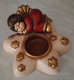 Thun portacandela a stella con angelo che dorme