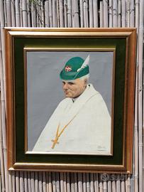 Ritratto Papa Wojtyla alpino Pino Buelli 1979