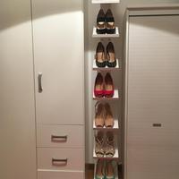 Scarpiera Verticale in metallo bianco - 7 ripiani