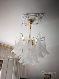 Lampadario a sospensione Tulipani, vetro.