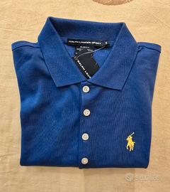 Polo RalphLauren blu manica corta nuova TG S donna