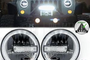 FARI LED Angel Eyes Per JEEP WRANGLER JK OMOLOGATI