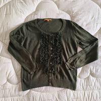 Cardigan con Volant Silvian Heach verde scuro M