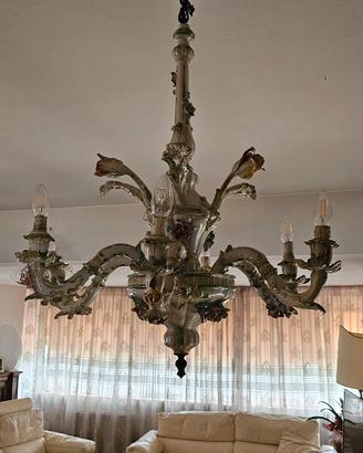 2 Lampadari + 4  applique in ceramica di Bassano