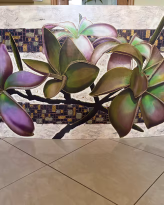 Quadro moderno - Fiori tropicali in rilievo