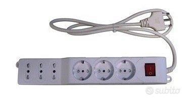 Multipresa elettrica 3 prese shuko + 3 biv. + int.