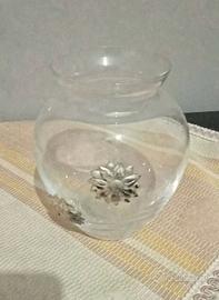 vasetto cristallo e argento 