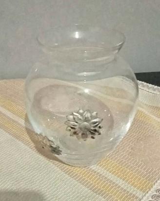 vasetto cristallo e argento 