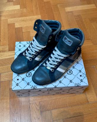 Frankie Morello 44 Sneakers Alte Blu Argento
