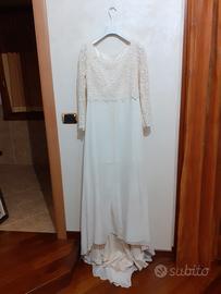 Abito da sposa in seta, raso e pizzo