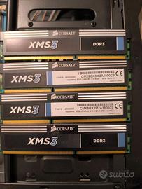 4 banchetti Ram Corsair DDR3 XMS3