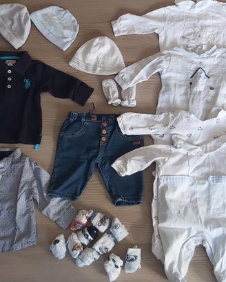 Set di abbigliamento primaverile da 1 a 3 mesi