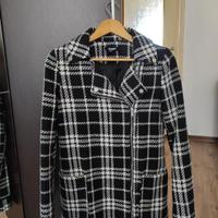 Cappotto tartan bianco e nero