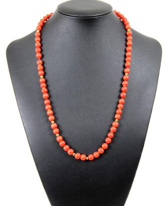 Collana in corallo rosso naturale e oro