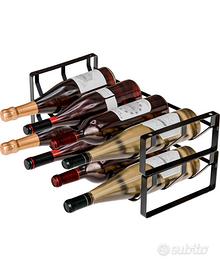 Portabottiglie in acciaio impilabile