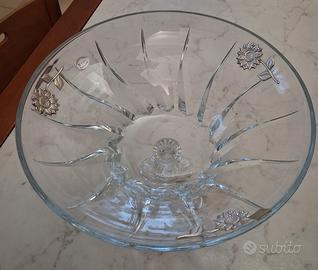 Centrotavola in cristallo e argento
