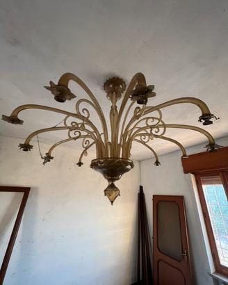 Lampadario di grande dimensioni Murano ambrato