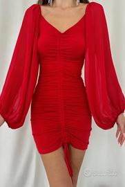 Vestito elegante Rosso elasticizzato taglia Unica