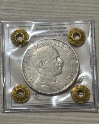Moneta buono 2 lire 1924 fascismo littorio