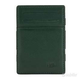 Lotto 24 pz Portafogli da Uomo Verde in Vera Pelle