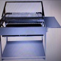 Barbecue inox con griglia girevole