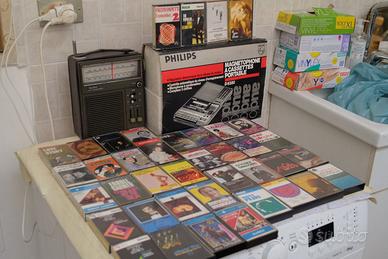 PHILIPS LETTORE  CASSETTE + 65 CASSETTE AUDIO