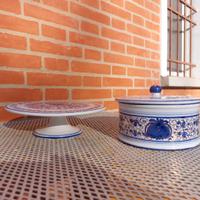 ceramica di faenza- porrà biscotti ed alzata