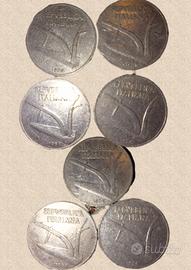 7 monete 10 lire spighe 1956