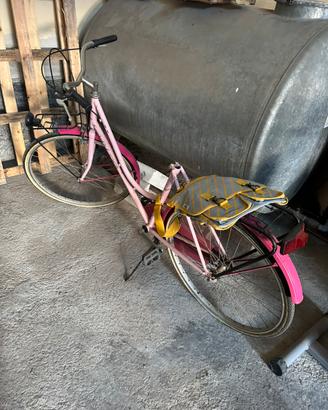 Bicicletta senza sella rosa