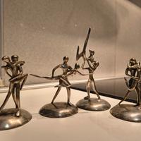 statua statuette vintage ballerine metallo