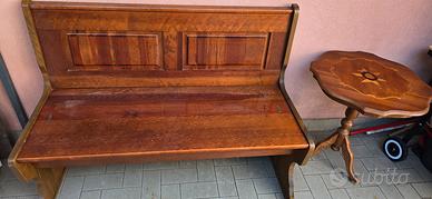 Panca e tavolino legno massello