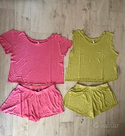 2 pigiama estivi rosa e verde