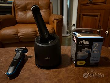 RASOIO DA BARBA BRAUN CON STAZIONE DI PULIZIA