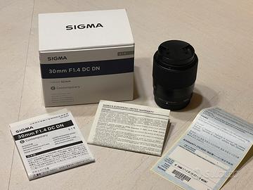 Sigma 30mm f1.4 dc dn attacco Fuji x