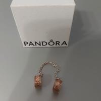 Pandora catena di sicurezza pavè in oro rosa 