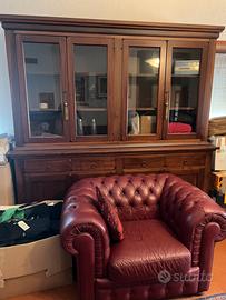 Poltrona e divano due posti Chesterfield Bordeaux