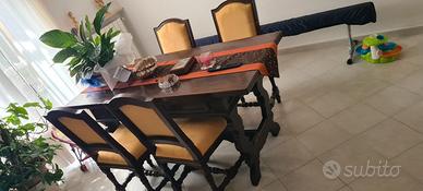 Tavolo fratino + sedie rifoderate a nuovo
