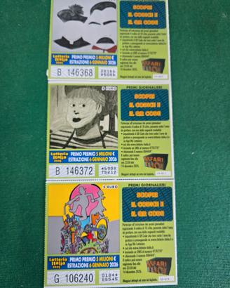 Serie di 3  biglietti della Lotteria Italia