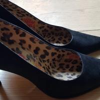 Scarpe decolté nere camoscio pelle cuoio 37.5