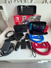 Nintendo switch con accessori e sd da 256gb
