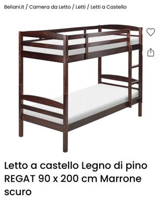 letto a castello in legno