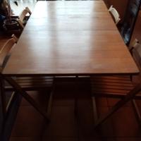 Tavolo pieghevole con 4 sedie