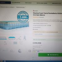 Piscina Pantelleria fuori terra 10 MT x 5