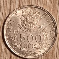 moneta 500 reis 1913 brasile argento 0.900