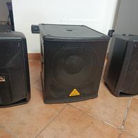 Casse attive Proel e sub woofer Beringer