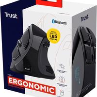 Trust Mouse Wireless Ergonomico Ricaricabile, Nero