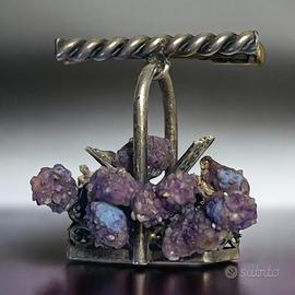 Spilla in argento e Agata botroidale gioiello raro